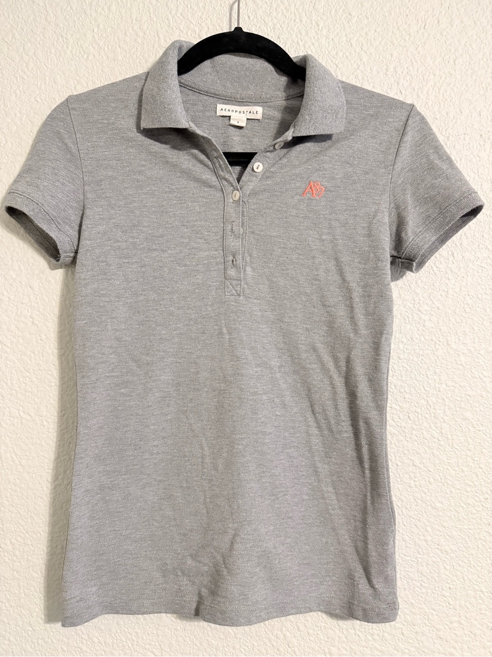 Aeropostale Grey Polo with Pink Logo